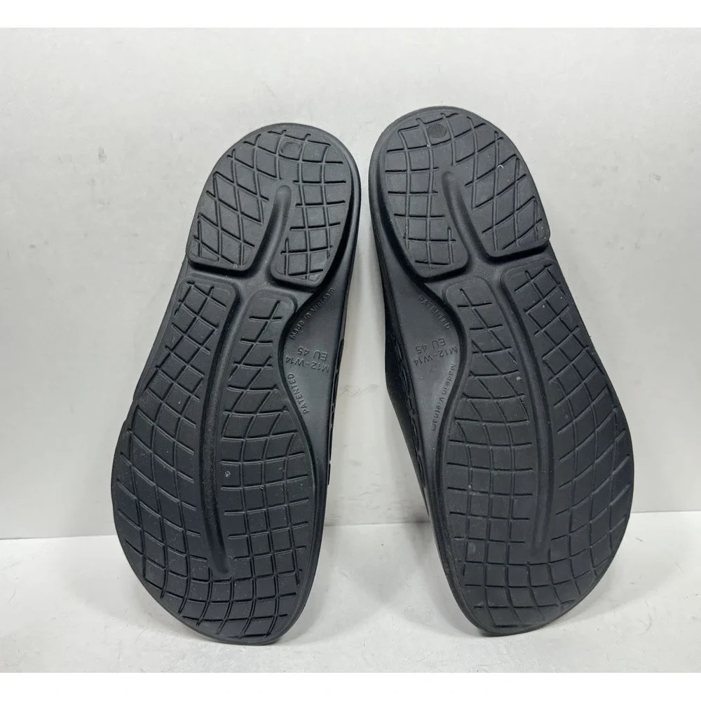 Oofos OOahh Sport Flex Slide Sandal Men's Size 12 Slip On Comfort Shoes Black